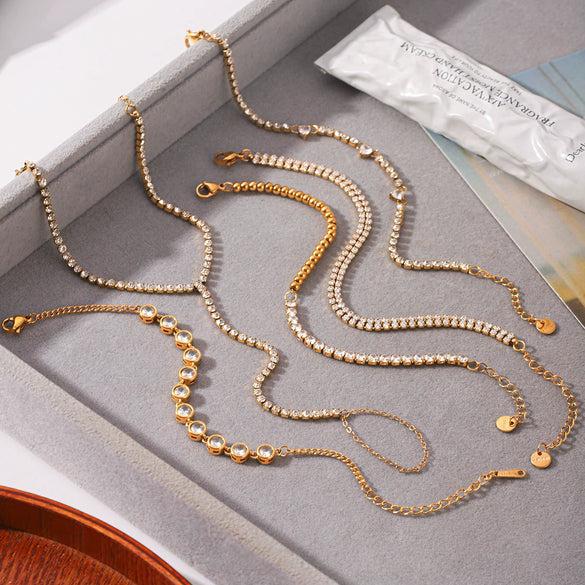 Wholesale Women's Ins Style Gold Plated Geometric Stainless Steel Bracelet