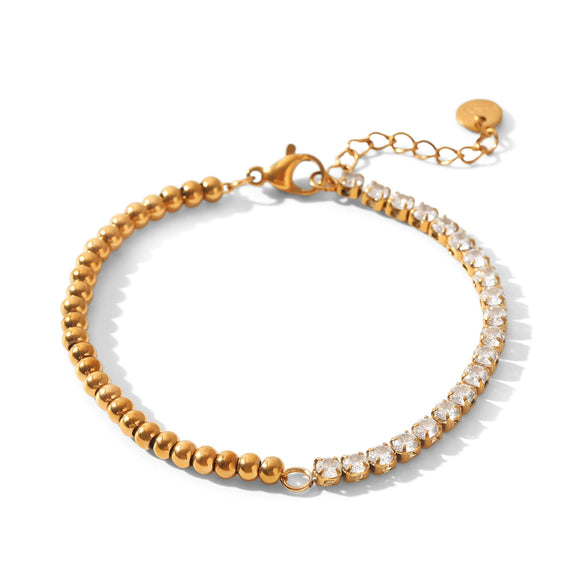 Wholesale Women's Ins Style Gold Plated Geometric Stainless Steel Bracelet