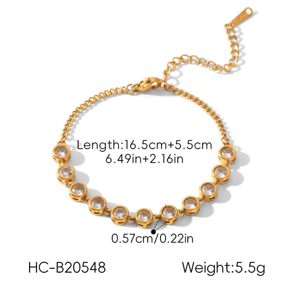 Wholesale Women's Ins Style Gold Plated Geometric Stainless Steel Bracelet