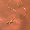 Wholesale Women's Ins Style Gold Plated Geometric Titanium Steel And Stainless Steel Necklace With Hollow Heart Pendant