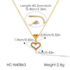 Wholesale Women's Ins Style Gold Plated Geometric Titanium Steel And Stainless Steel Necklace With Hollow Heart Pendant