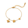 Wholesale Women's Ins Style Gold Plated Stainless Steel Bee Flower Bracelet Jewelry