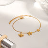 Wholesale Women's Ins Style Gold Plated Stainless Steel Bee Flower Bracelet Jewelry