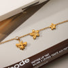 Wholesale Women's Ins Style Gold Plated Stainless Steel Bee Flower Bracelet Jewelry