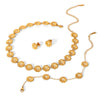 Wholesale Women's Ins Style Gold Plated Stainless Steel Flower Pattern Daisy Bracelet And Necklace Jewelry