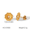 Wholesale Women's Ins Style Gold Plated Stainless Steel Flower Pattern Daisy Bracelet And Necklace Jewelry