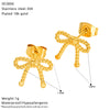 Wholesale Women's Ins Style Goldplated Titanium Steel Zirconia Bow Earrings
