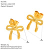 Wholesale Women's Ins Style Goldplated Titanium Steel Zirconia Bow Earrings