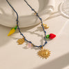 Wholesale Women's Ins Style Heart Shape Stainless Steel Rope Chain Necklace With Pvd Furnace Vacuum Real Gold Plating