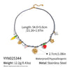 Wholesale Women's Ins Style Heart Shape Stainless Steel Rope Chain Necklace With Pvd Furnace Vacuum Real Gold Plating