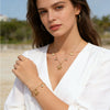 Wholesale Women's Ins Style Marine Life Starfish And Shell Stainless Steel And Titanium Steel Electroplated Necklace And Bracelet Set