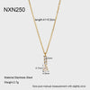 Wholesale Women's Ins Style Minimalist Geometric And Drop Shape Stainless Steel Bead Chain Necklace With 18K Gold Plating