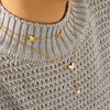 Wholesale Women's Ins Style Minimalist Geometric Stainless Steel Electroplated Butterfly Pearl Pendant Double Layer Sweater Necklace