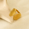 Wholesale Women's Ins Style Minimalist Geometric Stainless Steel Electroplated Open Ring Jewelry