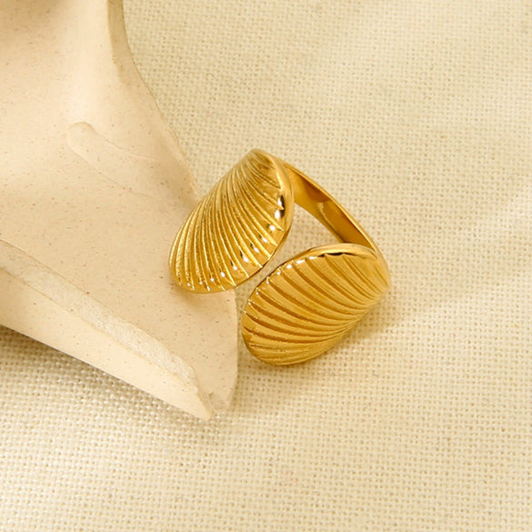 Wholesale Women's Ins Style Minimalist Geometric Stainless Steel Electroplated Open Ring Jewelry