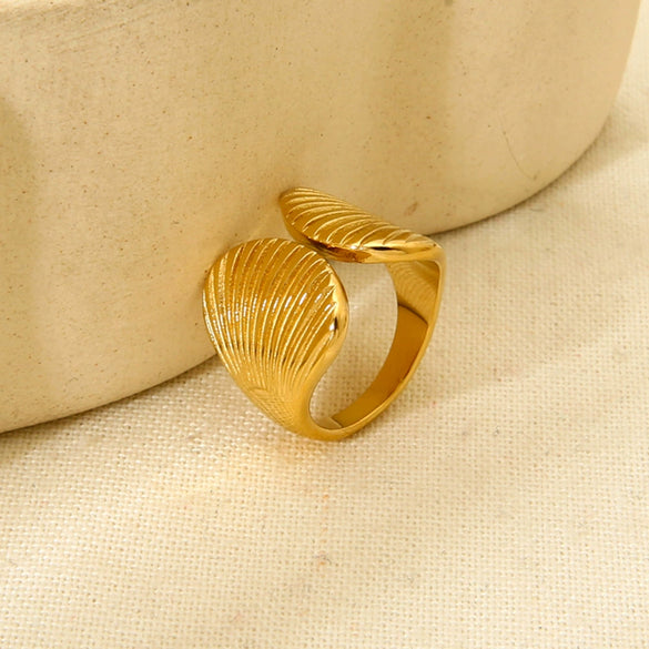 Wholesale Women's Ins Style Minimalist Geometric Stainless Steel Electroplated Open Ring Jewelry