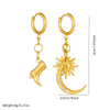 Wholesale Women's Ins Style Minimalist Goldplated Stainless Steel Star Pattern Earrings And Pendant Jewelry With Cowboy Boots Design