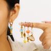 Wholesale Women's Ins Style Minimalist Star Pattern Stainless Steel Earrings With Shell And Pearl Pendant 18K Gold Plated