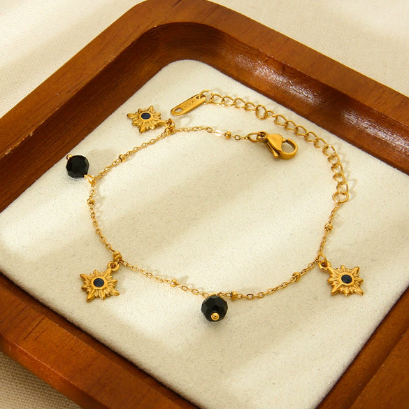 Wholesale Women's Ins Style Minimalist Star Shape Stainless Steel Bracelet With 18K Gold Plated Pendant Jewelry