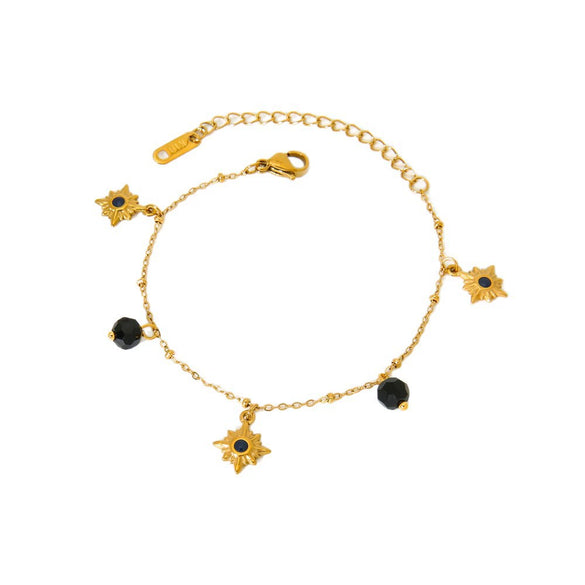 Wholesale Women's Ins Style Minimalist Star Shape Stainless Steel Bracelet With 18K Gold Plated Pendant Jewelry