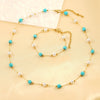 Wholesale Women's Ins Style Natural Stone Pearl And Crystal Jewelry Set With Electroplated Box Chain