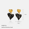 Wholesale Women's Ins Style Real Gold Plated Asymmetrical Heart And Saturn Titanium Steel And Stainless Steel Earrings