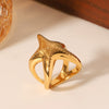 Wholesale Women's Ins Style Stainless Steel Animal Zodiac Starfish Casting Electroplated Ring