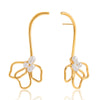 Wholesale Women's Ins Style Stainless Steel Electroplated Gold Flower Shape Cut Out Earrings