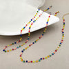 Wholesale Women's Ins Style Stainless Steel Necklace With Multicolor Crystal Stone Pendant And Geometric Pattern Electroplated