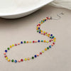 Wholesale Women's Ins Style Stainless Steel Necklace With Multicolor Crystal Stone Pendant And Geometric Pattern Electroplated