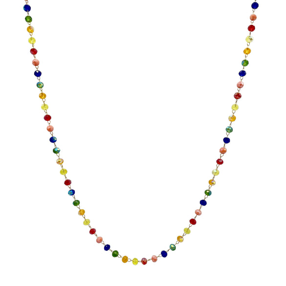 Wholesale Women's Ins Style Stainless Steel Necklace With Multicolor Crystal Stone Pendant And Geometric Pattern Electroplated