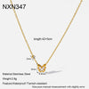 Wholesale Women's Ins Style Stainless Steel Necklace With Pvd Furnace Vacuum Real Gold Plating Star Heart And Butterfly Pendants Oshaped Chain