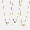 Wholesale Women's Ins Style Stainless Steel Necklace With Pvd Furnace Vacuum Real Gold Plating Star Heart And Butterfly Pendants Oshaped Chain