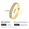 Wholesale Women's Ins Style Stainless Steel Quadrilateral Diamond Texture 18K Gold Plated Bracelet