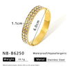 Wholesale Women's Ins Style Stainless Steel Quadrilateral Diamond Texture 18K Gold Plated Bracelet