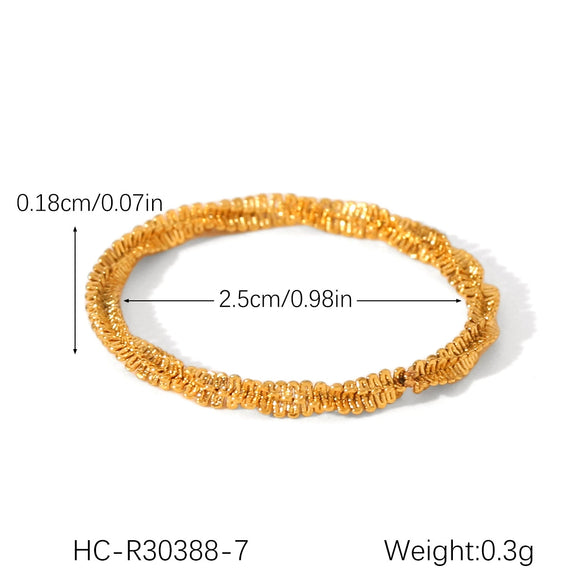 Wholesale Women's Ins Style Stainless Steel Twist Round Bead Geometric Ring With Electroplating And Starry Chain