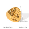 Wholesale Women's Ins Style Stainless Steel Twist Round Bead Geometric Ring With Electroplating And Starry Chain