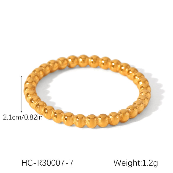 Wholesale Women's Ins Style Stainless Steel Twist Round Bead Geometric Ring With Electroplating And Starry Chain