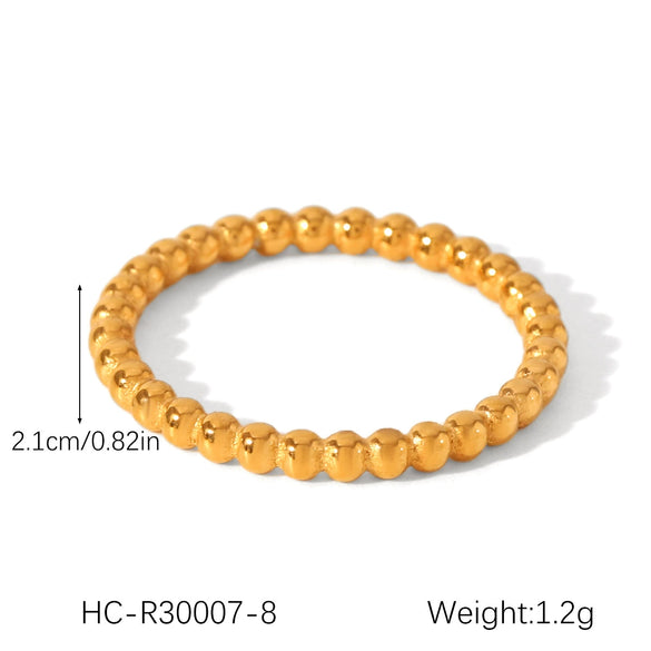 Wholesale Women's Ins Style Stainless Steel Twist Round Bead Geometric Ring With Electroplating And Starry Chain