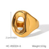 Wholesale Women's Ins Style Stainless Steel Twist Round Bead Geometric Ring With Electroplating And Starry Chain