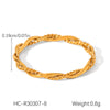 Wholesale Women's Ins Style Stainless Steel Twist Round Bead Geometric Ring With Electroplating And Starry Chain