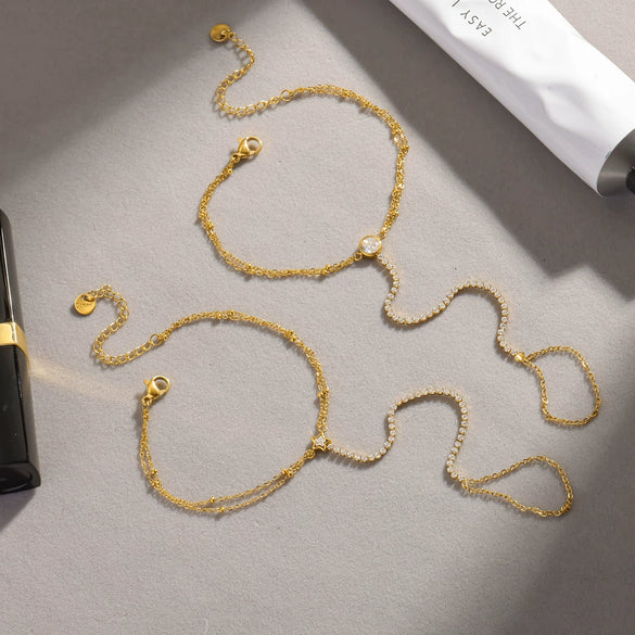 Wholesale Women's Ins Style Star Shape Real Gold Plated Stainless Steel Bracelet