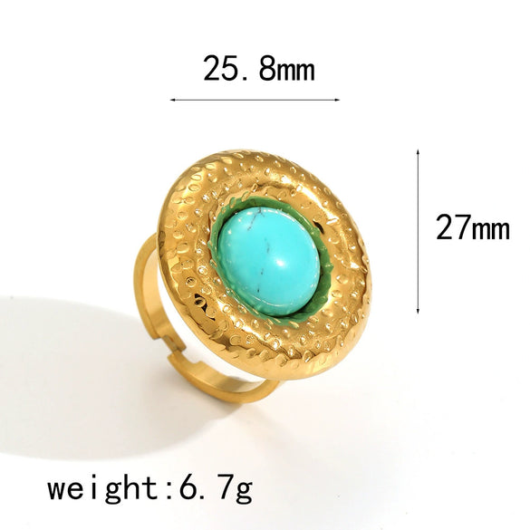 Wholesale Women's Ins Style Titanium Steel Flower Opening Ring With Electroplating