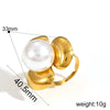 Wholesale Women's Ins Style Titanium Steel Flower Opening Ring With Electroplating