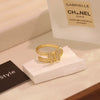 Wholesale Women's Ins Trendy Copper Microinlaid Zircon Real Gold Plated Bow Butterfly Animals Zodiac Ring Accessories