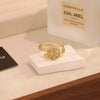 Wholesale Women's Ins Trendy Copper Microinlaid Zircon Real Gold Plated Bow Butterfly Animals Zodiac Ring Accessories
