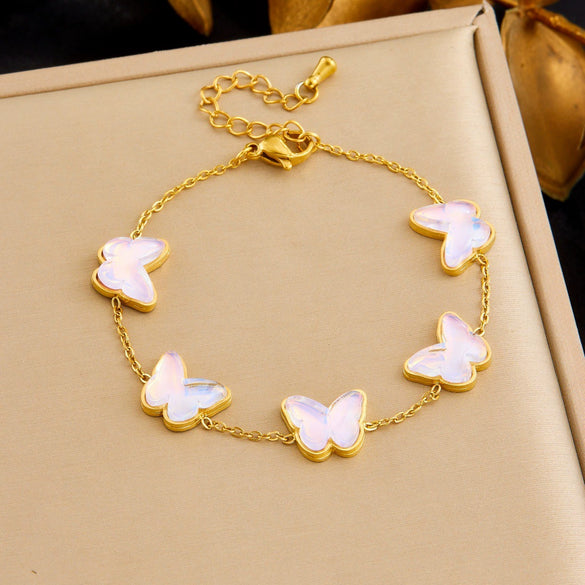 Wholesale Women's Insect Pattern Electroplated Stainless Steel Bracelet Accessories