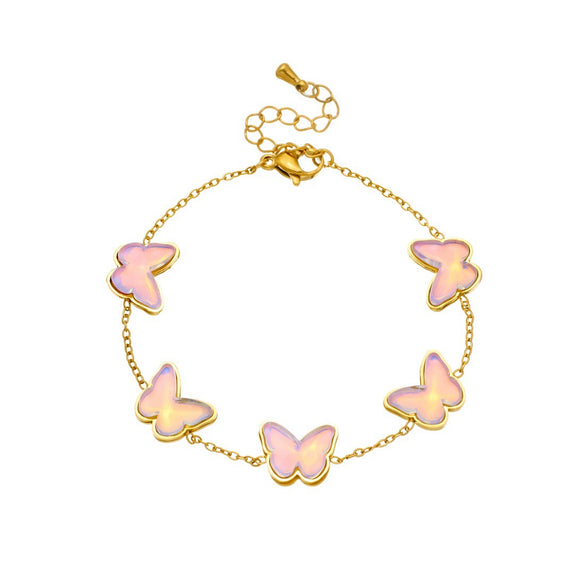 Wholesale Women's Insect Pattern Electroplated Stainless Steel Bracelet Accessories