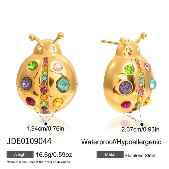 Wholesale Women's Insect Pattern Stainless Steel Electroplated Earrings