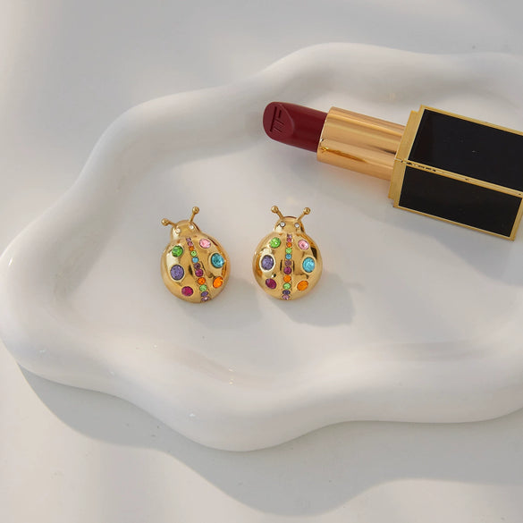 Wholesale Women's Insect Pattern Stainless Steel Electroplated Earrings